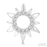 1/10 Ctw Petite Sun Round Cut Diamond Fashion Stud Earring in 10K White Gold